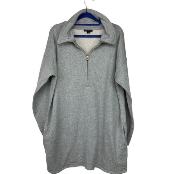 J. Crew University Terry Half-Zip Tunic  NEW - Picture 8 of 12